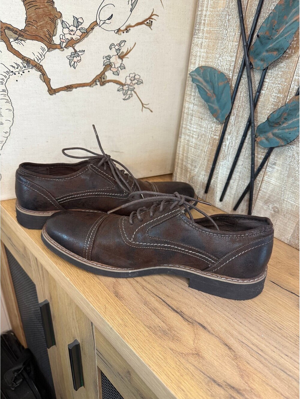 Deer Stags Brewster Men's 11D Brown Oxford Dress Shoes